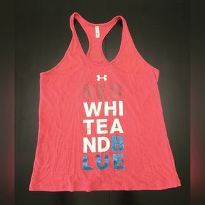 Under Armour Racerback Tank - Red/White/Blue - Size XL